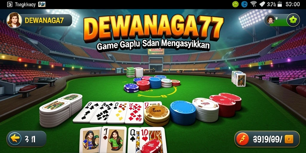 Screenshot gameplay DEWANAGA77 menampilkan aksi seru permainan Gaple.