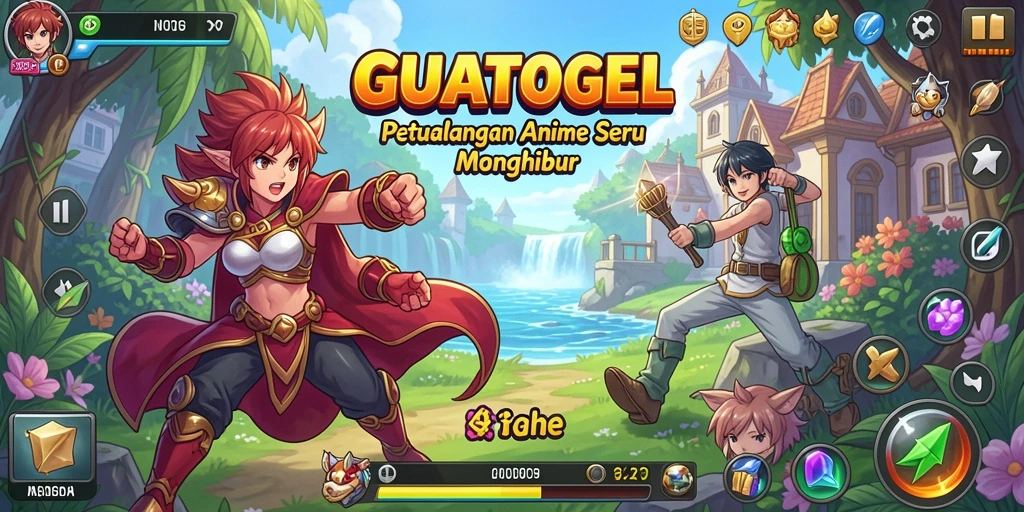 Tangkapan layar GUATOGEL menunjukkan aksi seru dalam dunia Anime.