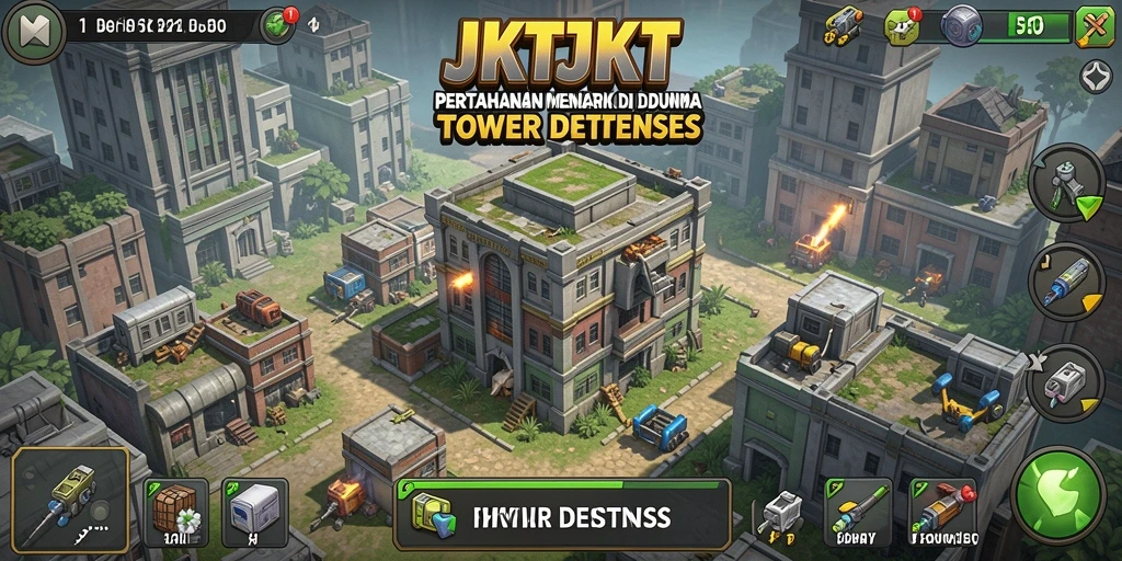 Gameplay menegangkan dalam Tower Defense di JKTJKT.
