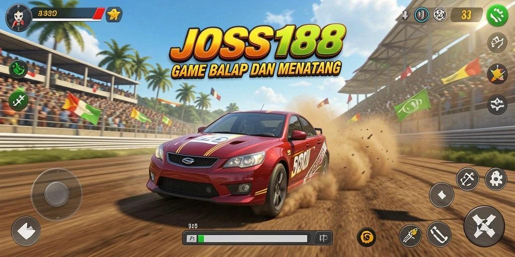 Tampilan gameplay JOSS188 memperlihatkan aksi balapan yang mendebarkan.