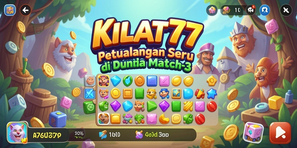 Tampilan gameplay menarik dengan berbagai kombinasi permata di KILAT77.