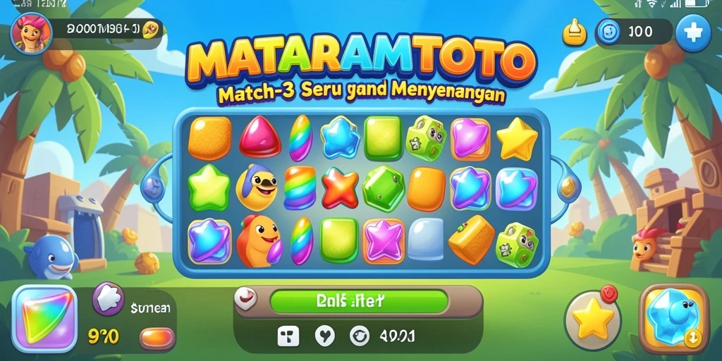 Gameplay seru MATARAMTOTO dengan tantangan Match-3 yang mengasyikkan.