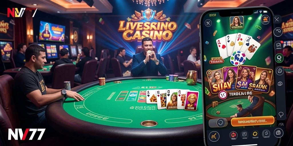 Gameplay Live Casino NV77 yang menarik dan interaktif.