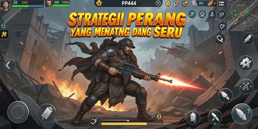 Tampilan gameplay PP444 dengan pertempuran strategi yang intens.