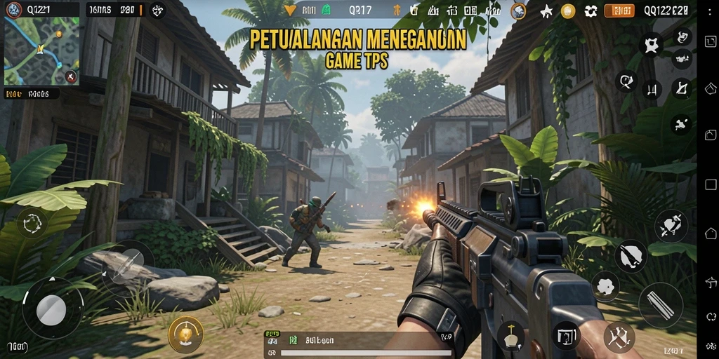 Screenshot menunjukkan aksi seru gameplay TPS di QQ1221.