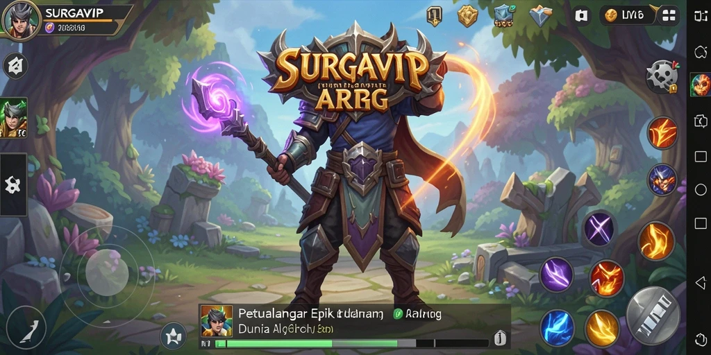 Screenshot menunjukkan aksi seru pertarungan dalam dunia SURGAVIP.