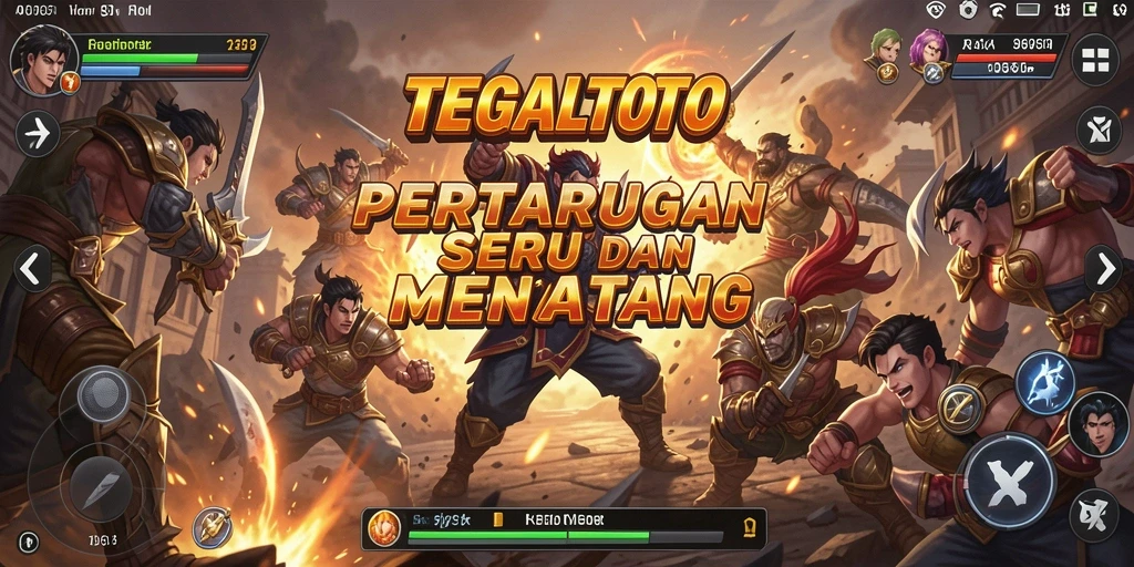 Screenshot gameplay TEGALTOTO menampilkan aksi pertarungan yang intens.
