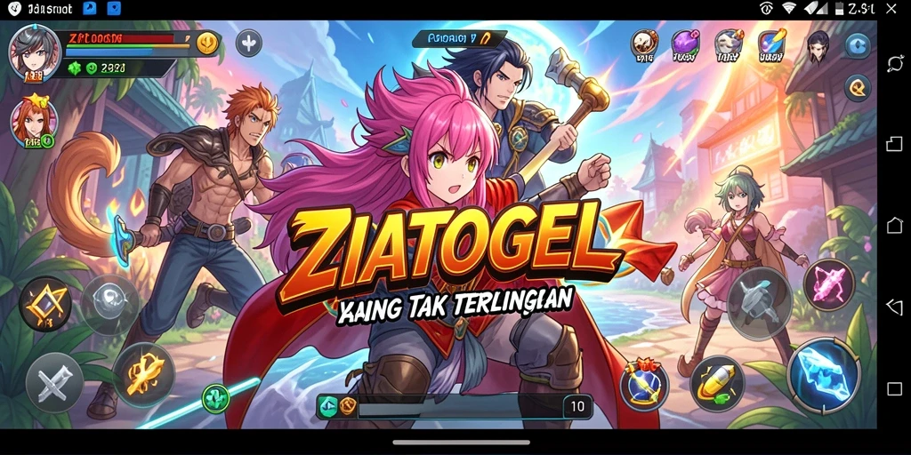 Tampilan seru ZIATOGEL dengan berbagai karakter anime.
